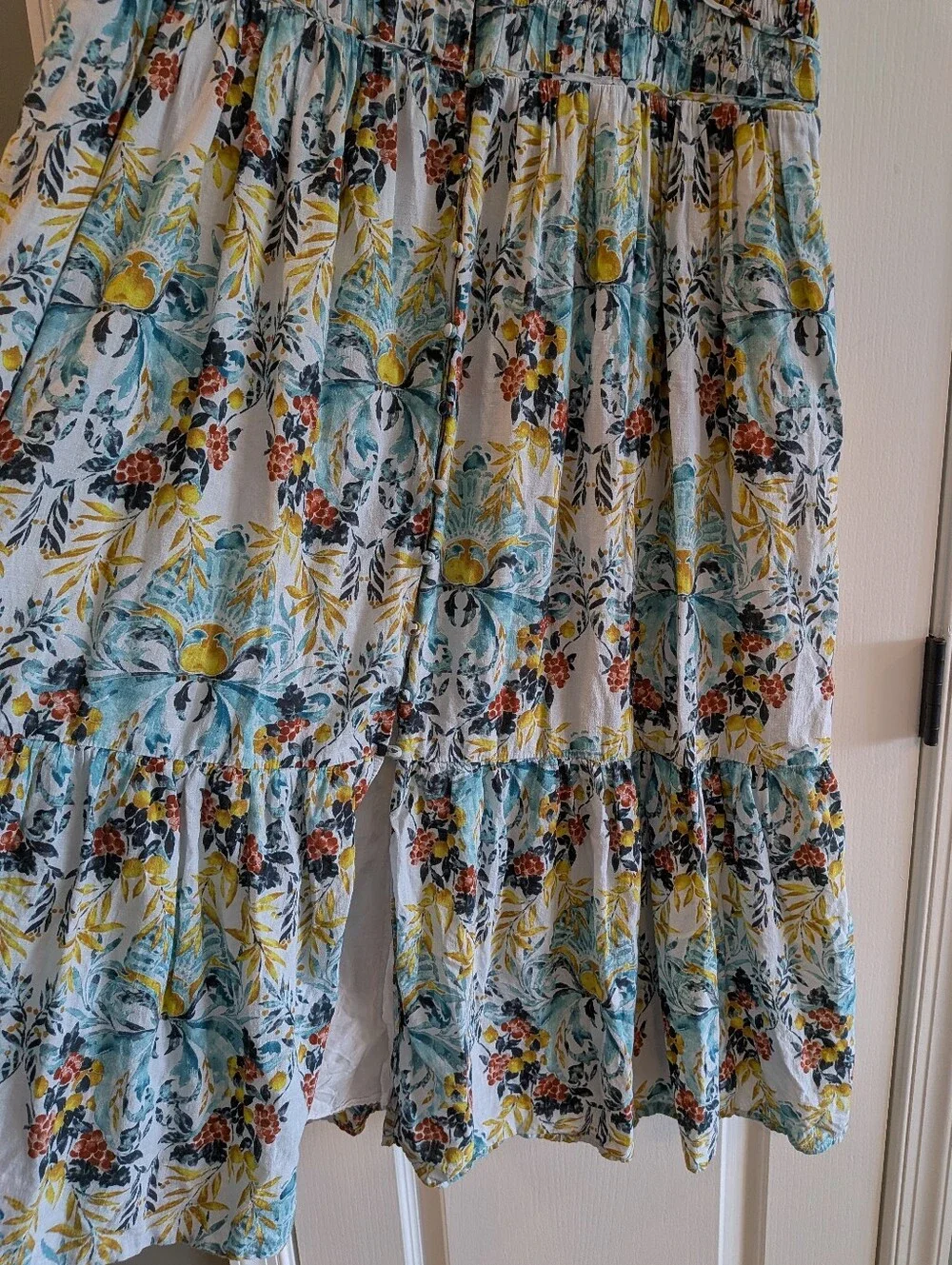 Anthropologie Peregrine Midi‎ Dress Floral Tiered Bohemian Cottagecore Size 2X - Picture 6 of 15